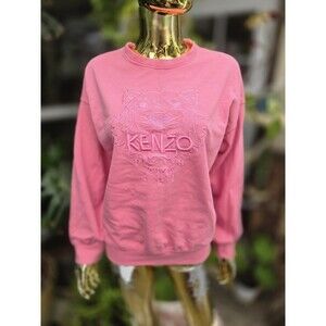 Kenzo Paris Pink Tiger Embroidered Crewneck Sweatshirt Women's Size Missing M